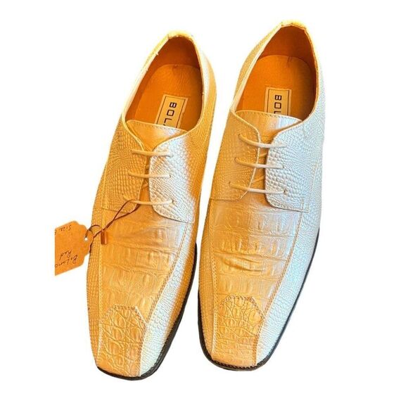 Bolano Men's Formal Tuxedo Off White Pearl Shoes 8 - Picture 3 of 5